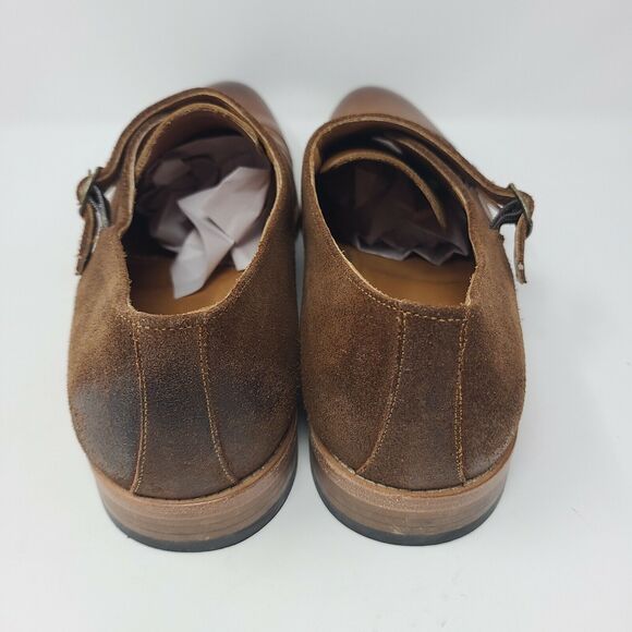 Men’s Millburn Double Monk Strap Dress Shoes 11 M Brown Suede and Leather Italy main image 6